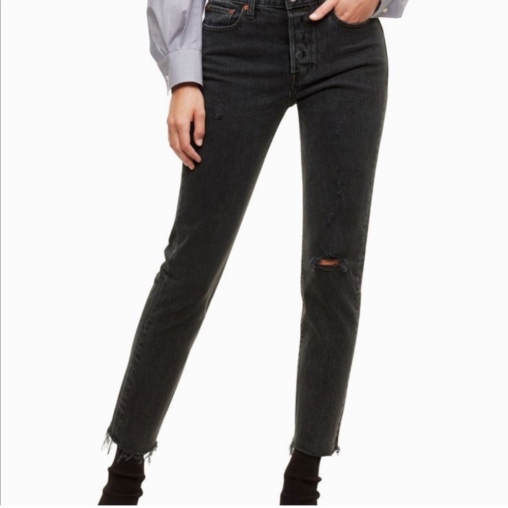 Aritzia x Levis Collaboration Vintage Inspired Washed Black Denim Size 29